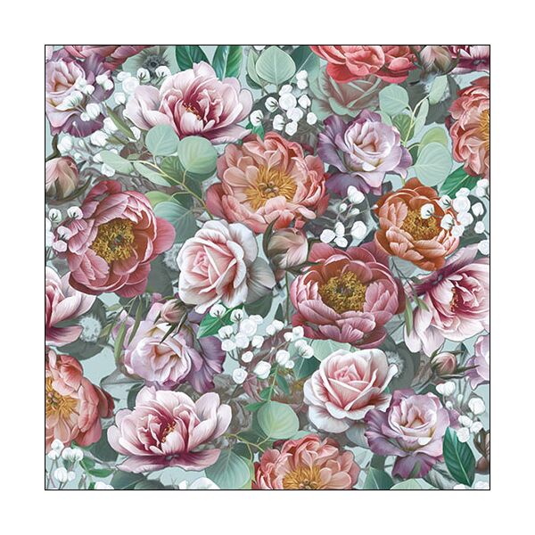 Servietten Lunch Vintage Blumen Vintage Flowers Green