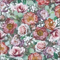 Servietten Lunch Vintage Blumen Vintage Flowers Green