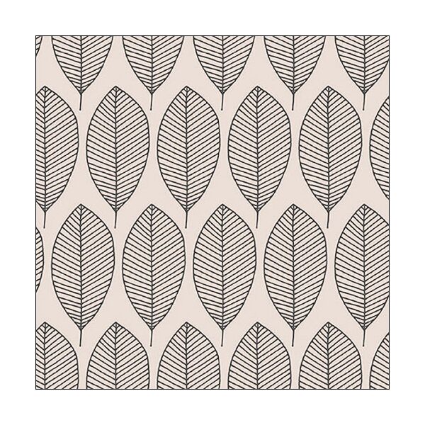 A Servietten Lunch Napkin Lunch Format: 33 x 33 cm 3-lagig 20 Servietten Oval Leaves Grey Ovale Blätter grau