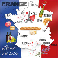 Servietten Lunch Frankreich Flagge Nationalservietten...