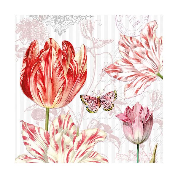 A Servietten Lunch Napkin Lunch Format: 33 x 33 cm 3-lagig 20 Servietten Tulips Postcards Tulpen Postkarte