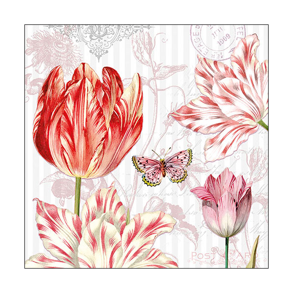 A Servietten Lunch Napkin Lunch Format: 33 x 33 cm 3-lagig 20 Servietten Tulips Postcards Tulpen Postkarte