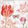 A Servietten Lunch Napkin Lunch Format: 33 x 33 cm 3-lagig 20 Servietten Tulips Postcards Tulpen Postkarte