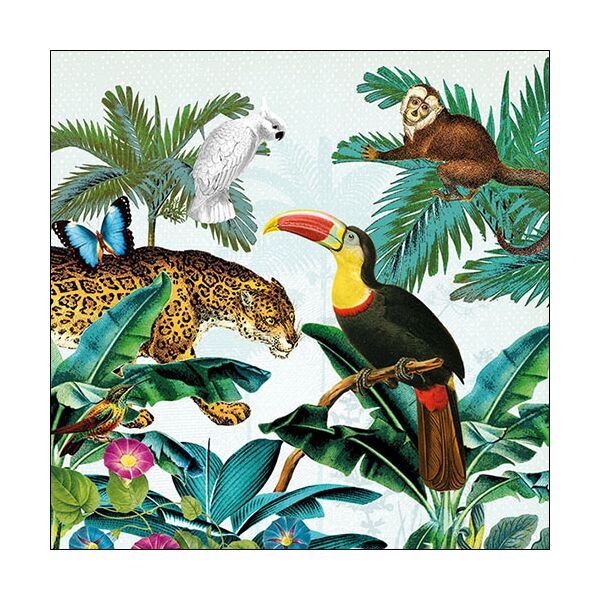 A Servietten Lunch Napkin Lunch Format: 33 x 33 cm 3-lagig 20 Servietten Tropical Animals tropische Tiere