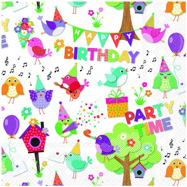 Servietten Lunch 33 x 33 cm 3-lagig 20 Servietten Party Time Happy Birthday