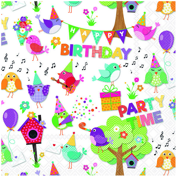 Servietten Lunch 33 x 33 cm 3-lagig 20 Servietten Party Time Happy Birthday