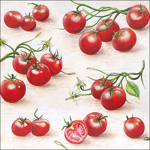 Servietten Lunch Tomaten – 33x33 cm 3-lagig 20 Servietten - Tomatoes