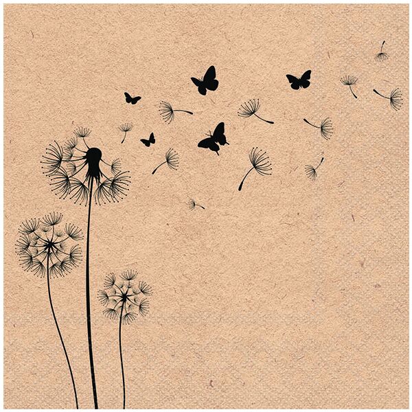 A-2026 Servietten Format: 33 x 33 cm 3-lagig 20 Servietten Recycled Blowing Away Nature Pusteblume