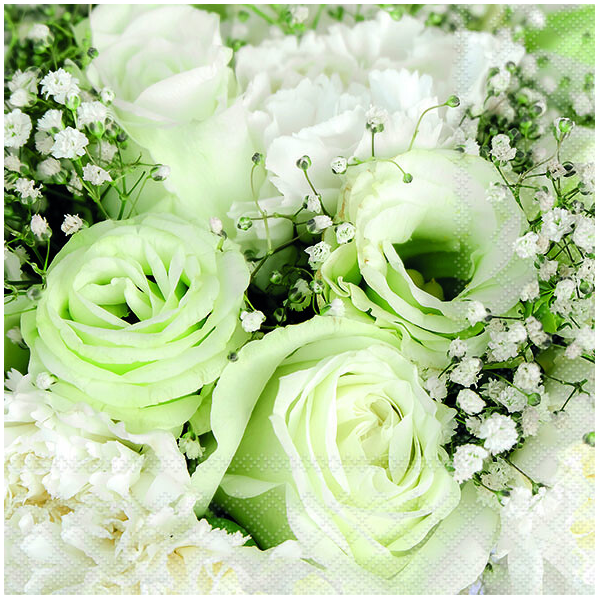 Servietten Lunch Roses Bouquet Rosenstrauss 33 x 33 cm 20 Servietten
