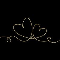 Servietten Lunch Line Of Love Gold Black Liebeslinie gold...