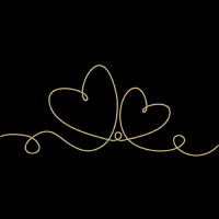 Servietten Lunch Line Of Love Gold Black Liebeslinie gold...