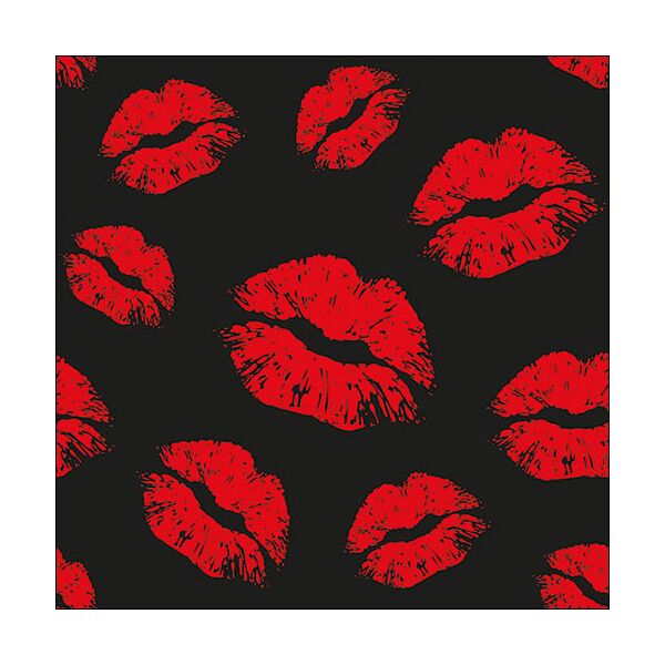 Servietten Lunch Kisses Black Küsse schwarz 33 x 33 cm 20 Servietten