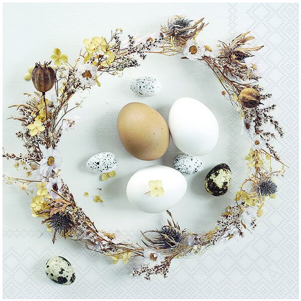 Servietten Lunch 33 x 33 cm 3-lagig 20 Servietten Eggs Eier Kranz Ostern