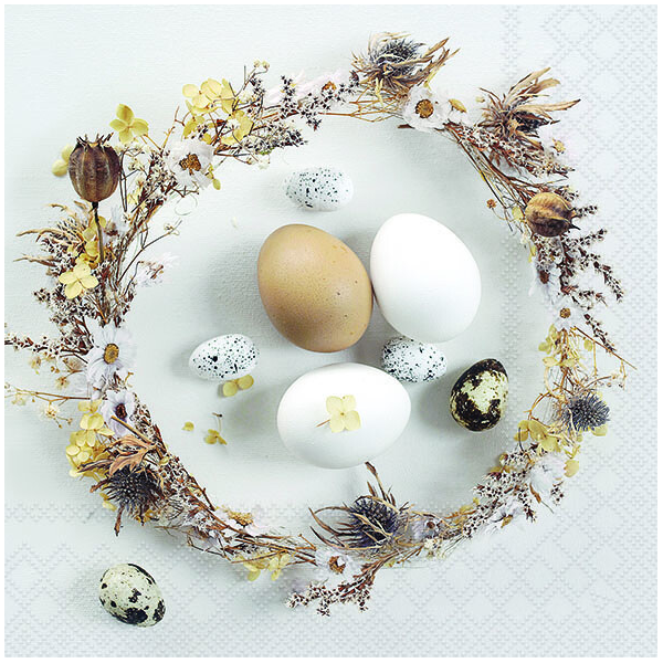 Servietten Lunch 33 x 33 cm 3-lagig 20 Servietten Eggs Eier Kranz Ostern