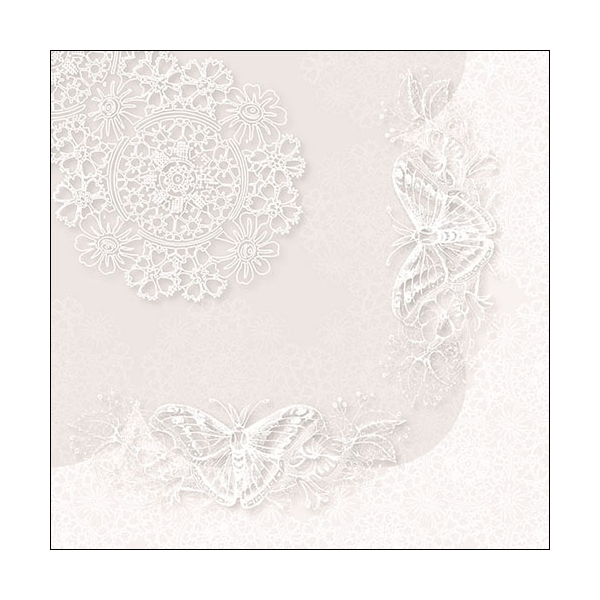 Servietten Lunch Schmetterling weiss Butterfly Lace White