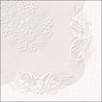 Servietten Lunch Schmetterling weiss Butterfly Lace White