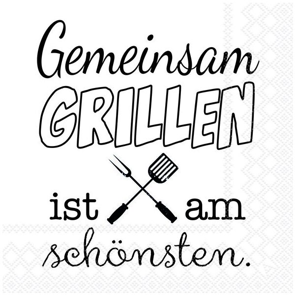 Servietten Lunch 33 x 33 cm 3-lagig 20 Servietten Gemeinsam Grillen barbecue together