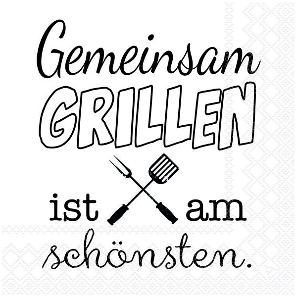 Servietten Lunch 33 x 33 cm 3-lagig 20 Servietten Gemeinsam Grillen barbecue together
