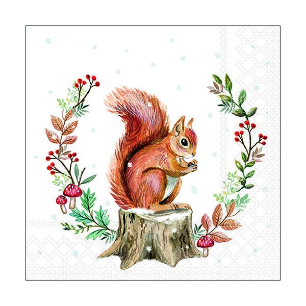 Servietten Lunch 33x33 cm 3-lagig 20 Servietten Storing For Winter Eichhörnchen