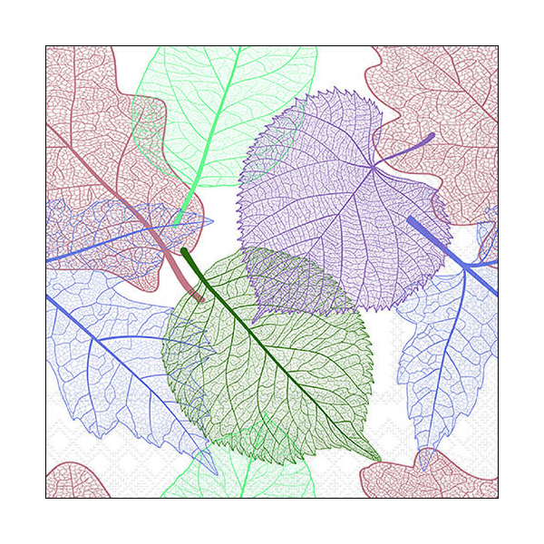 Servietten Format: 33 x 33 cm 3-lagig 20 Servietten Skeleton Leaves Gerippte Blätter