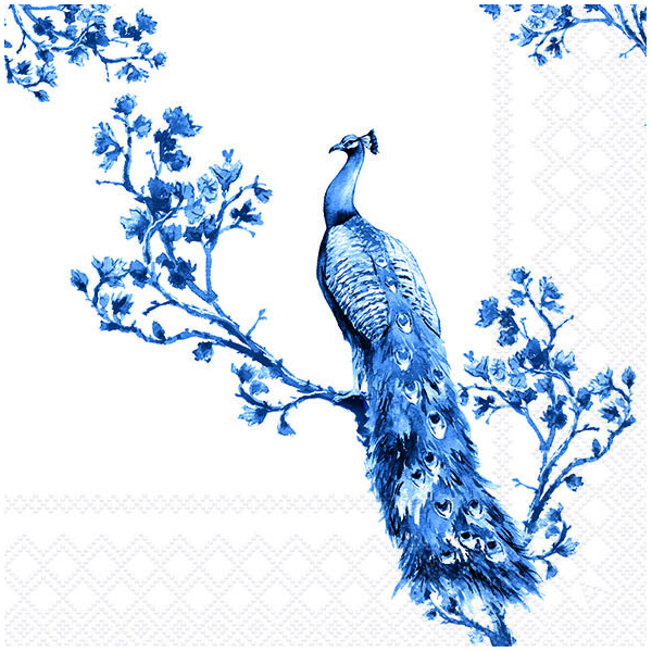 Servietten Lunch Napkin Lunch Format: 33 x 33 cm 3-lagig 20 Servietten Royal Peacock royaler Pfau
