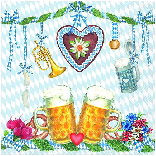 Servietten Lunch 33 x 33 cm 3-lagig 20 Servietten Beer Festival Bier Fest Oktoberfest München Bayern