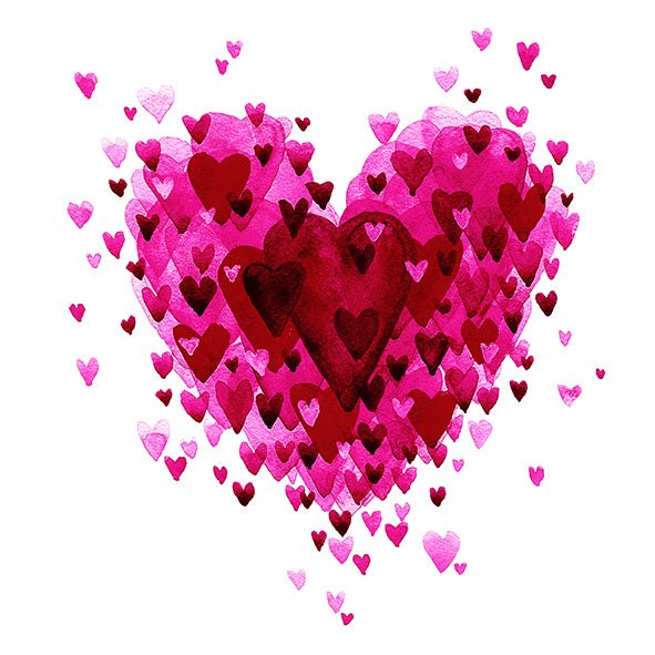 Servietten Lunch – Napkin Lunch – Format: 33 x 33 cm – 3-lagig – 20 Servietten pro Packung - Heart of Hearts Red – Herz aus Herzen rot