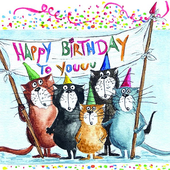 Servietten 33 x 33 cm – 3-lagig – 20 Servietten - Cats Birthday – Katzengeburtstag - Happy Birthday