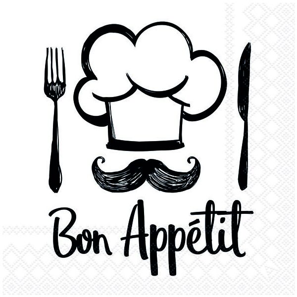 Servietten Lunch Chef White Bon Appetit Kochmütze