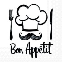 Servietten Lunch Chef White Bon Appetit Kochmütze