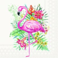 Servietten Lunch Tropical Flamingo tropischer Flamingo...