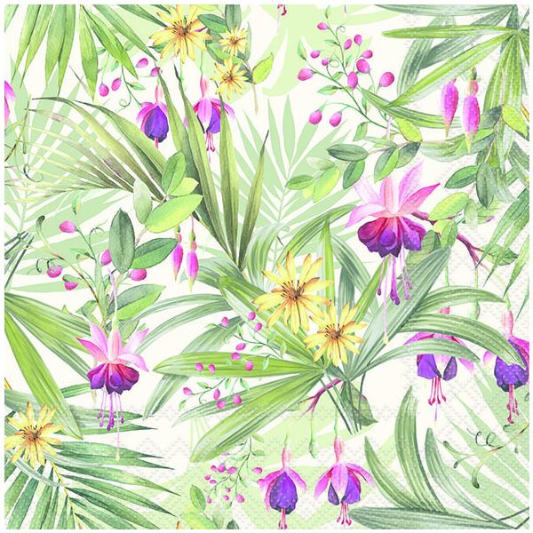 Servietten Lunch Napkin Lunch Format: 33 x 33 cm 3-lagig 20 Servietten Exotic Leaves exotische Blätter