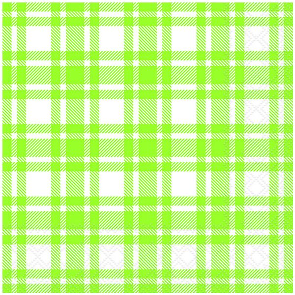 A Servietten Lunch 33 x 33 cm 3-lagig 20 Servietten Checkered Pattern Green Kariert grün