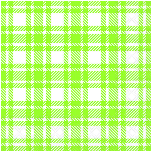 A Servietten Lunch 33 x 33 cm 3-lagig 20 Servietten Checkered Pattern Green Kariert grün
