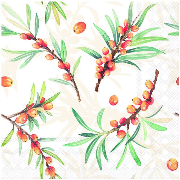 Servietten Lunch Sea Buckthorn Sanddorn 33x33cm 20 Servietten