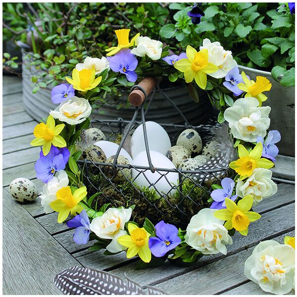 A Servietten Lunch Napkin Lunch Format: 33 x 33 cm 3-lagig 20 Servietten Basket With Eggs Eier Korb