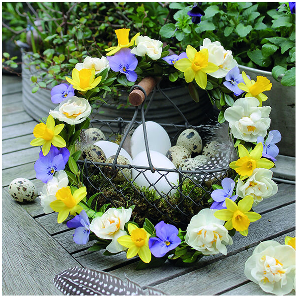 A Servietten Lunch Napkin Lunch Format: 33 x 33 cm 3-lagig 20 Servietten Basket With Eggs Eier Korb