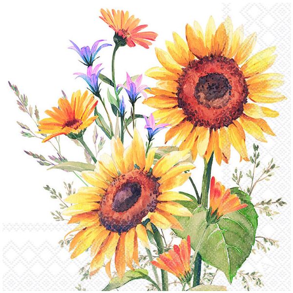 Servietten Lunch 33x33 cm 3-lagig 20 Servietten Sunflowers Sonnenblumen Herbst