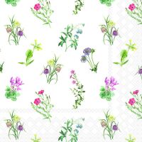 Servietten Lunch Mixed Flowers White Blumen 33 x 33 cm 20...