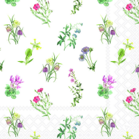Servietten Lunch Mixed Flowers White Blumen 33 x 33 cm 20...