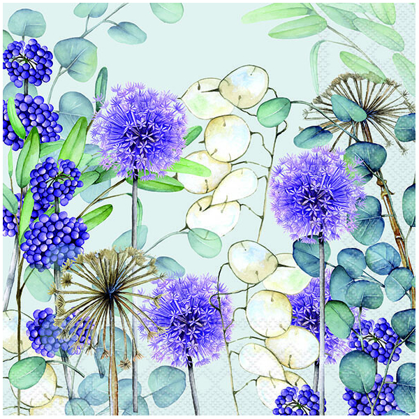 Serviettes 20pcs / 33 x 33cm, Feuille de palmier or