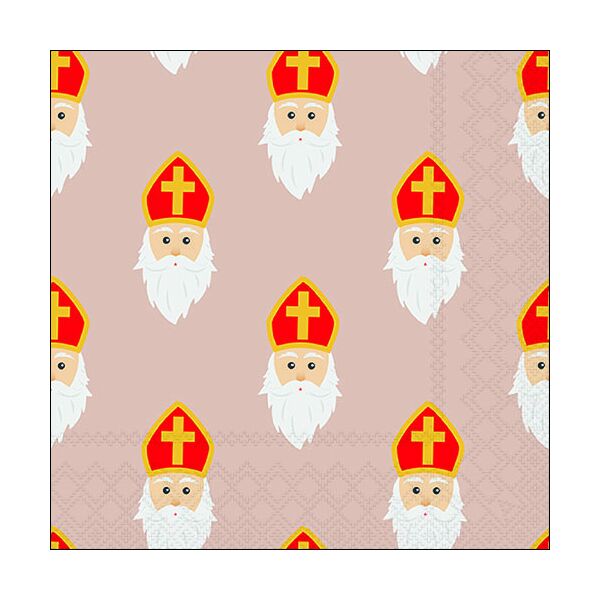 Nikolaus Servietten Format: 33 x 33 cm 3-lagig 20 Servietten Saint Nicholas Head