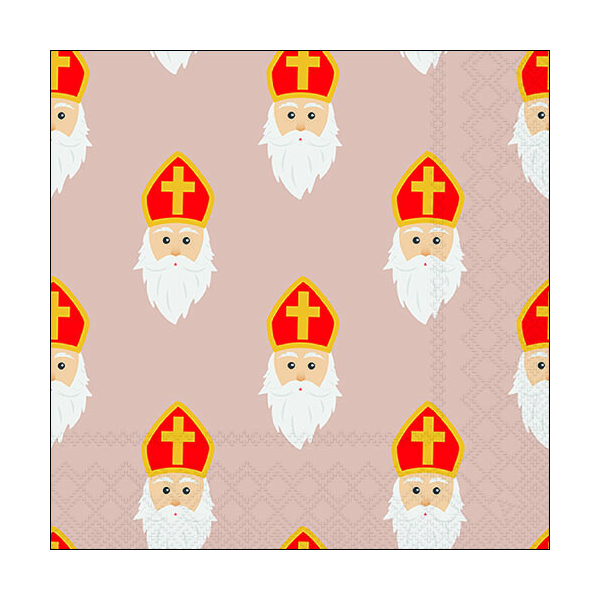 Nikolaus Servietten Format: 33 x 33 cm 3-lagig 20 Servietten Saint Nicholas Head