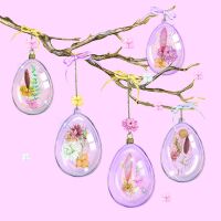 Servietten Lunch Glass Eier rosa Ostern Glass Eggs Rose...