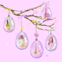 Servietten Lunch Glass Eier rosa Ostern Glass Eggs Rose...