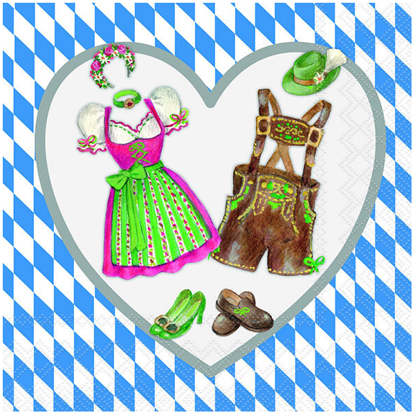 Tib Lederhosen Servietten Set – 20 Stück Pro Packung, Lustige Party-Deko Für Kindergeburtstag Oder Oktoberfest