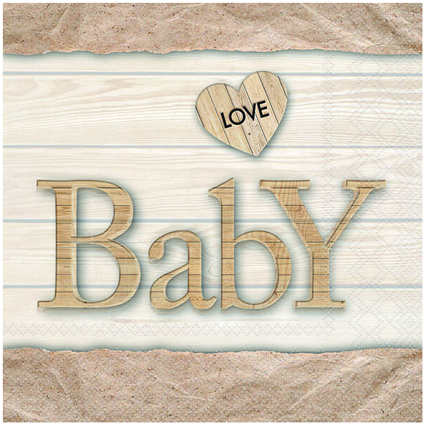 Geburt Baby Servietten Lunch 33 x 33 cm 3-lagig 20 Servietten Baby Love Nature Baby Liebe unisex
