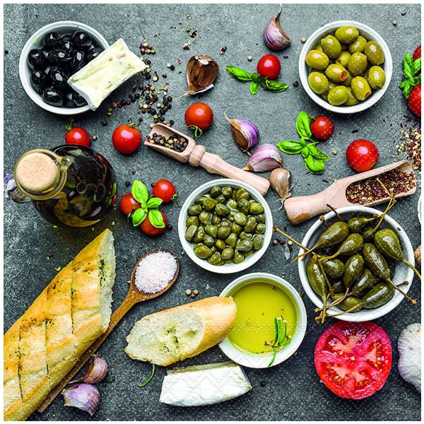 Servietten Lunch Mediterranean Food mediteranes Essen Antipasti 33x33cm 20 Servietten