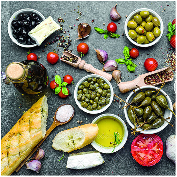 Servietten Lunch Mediterranean Food mediteranes Essen Antipasti 33x33cm 20 Servietten