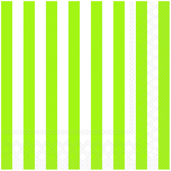 Servietten Lunch 33 x 33 cm 3-lagig 20 Servietten Stripes Green Streifen grün